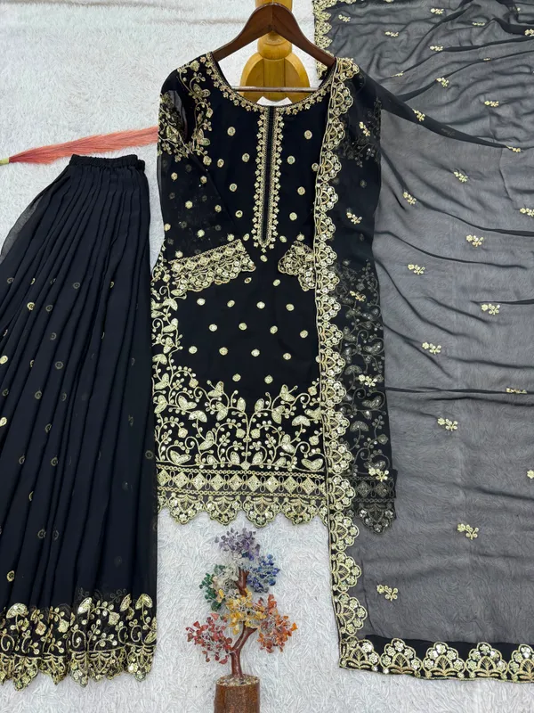 Heavy_Faux_Georgette_Embroidered_Top-Plazzo_and_Dupatta_Set