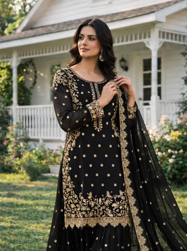 Heavy_Faux_Georgette_Embroidered_Top-Plazzo_and_Dupatta_Set