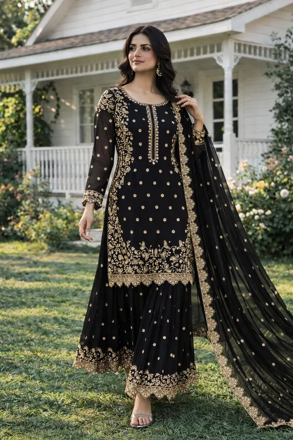 Heavy_Faux_Georgette_Embroidered_Top-Plazzo_and_Dupatta_Set