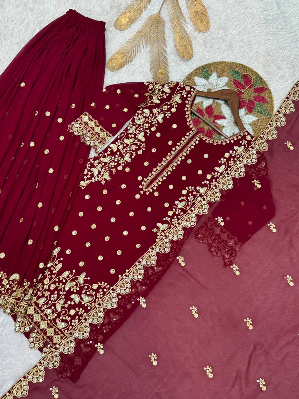 Heavy_Faux_Georgette_Embroidered_Top-Plazzo_and_Dupatta_Set