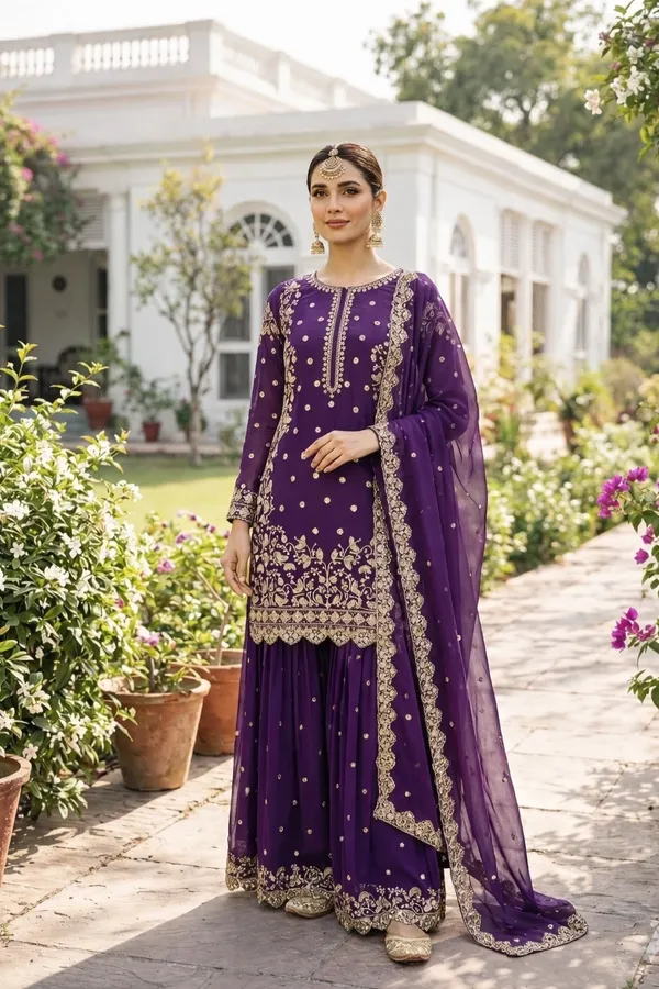Heavy_Faux_Georgette_Embroidered_Top-Plazzo_and_Dupatta_Set