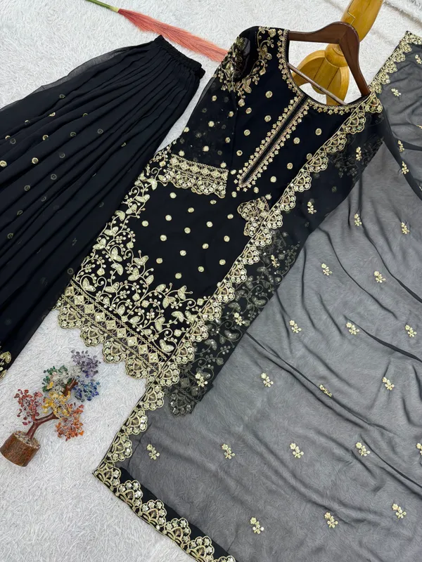 Heavy_Faux_Georgette_Embroidered_Top-Plazzo_and_Dupatta_Set
