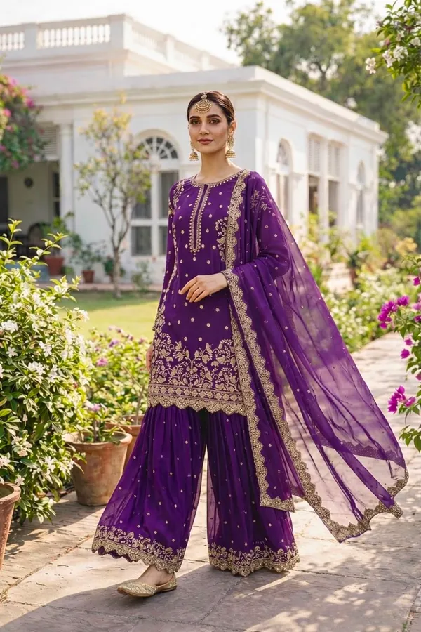 Heavy_Faux_Georgette_Embroidered_Top-Plazzo_and_Dupatta_Set