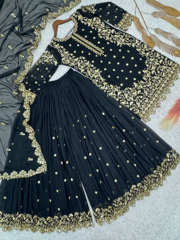 Heavy_Faux_Georgette_Embroidered_Top-Plazzo_and_Dupatta_Set