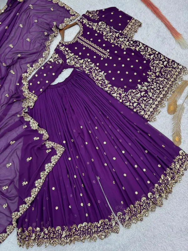 Heavy_Faux_Georgette_Embroidered_Top-Plazzo_and_Dupatta_Set
