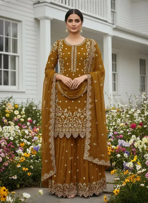 Heavy_Faux_Georgette_Embroidered_Top-Plazzo_and_Dupatta_Set