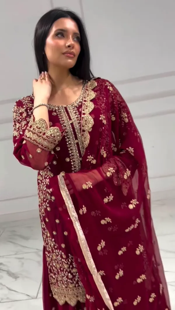 Heavy_Faux_Georgette_Embroidered_Top-Plazzo_and_Dupatta_Set