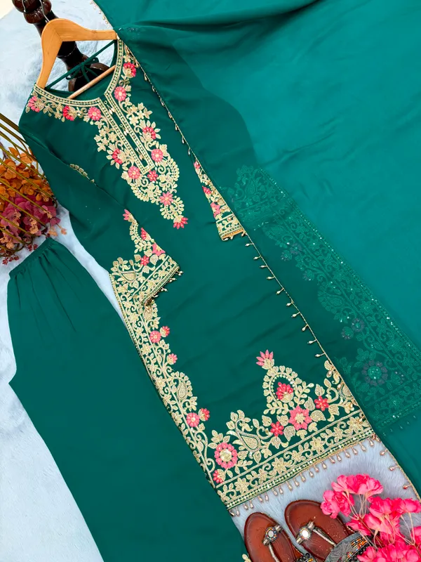 Heavy_Faux_Georgette_Embroidery_Top_Plazzo_Set