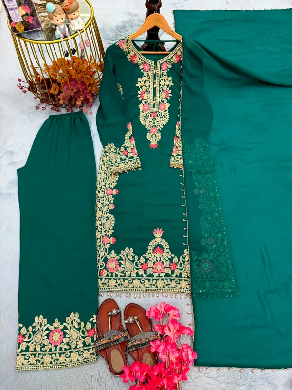 Heavy_Faux_Georgette_Embroidery_Top_Plazzo_Set
