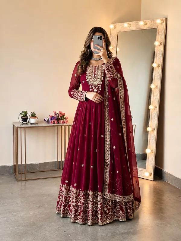 Heavy_Georgette_Embroidered_Gown_with_Pant_&_Dupatta