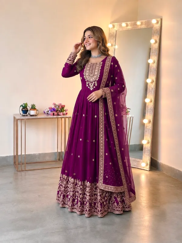 Heavy_Georgette_Embroidered_Gown_with_Pant_&_Dupatta