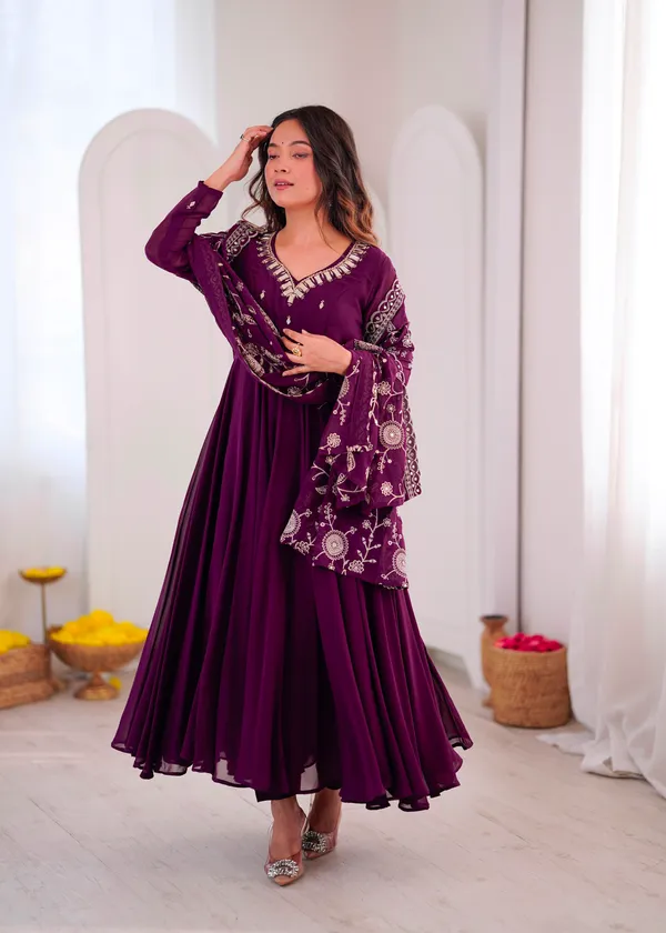 Khatli_Work_with_Real_Mirror_Designer_Anarkali_Three_Piece_Set