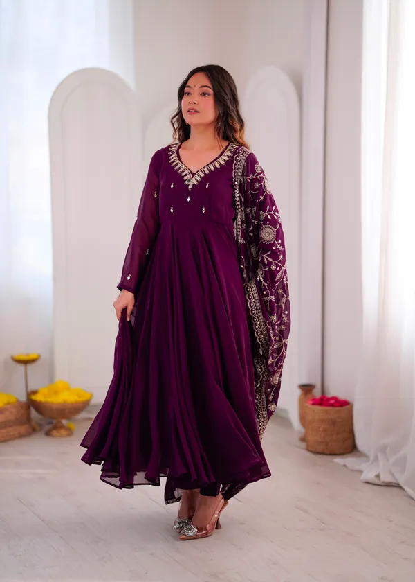 Khatli_Work_with_Real_Mirror_Designer_Anarkali_Three_Piece_Set