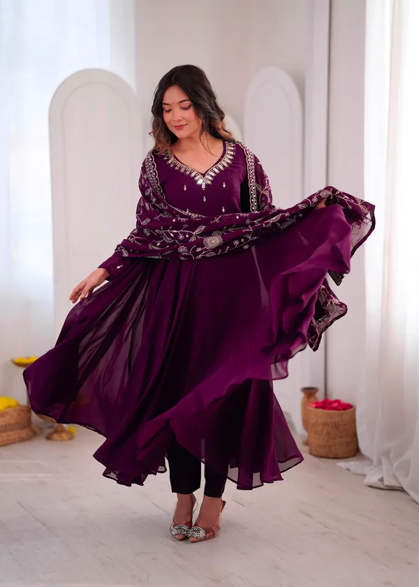Khatli_Work_with_Real_Mirror_Designer_Anarkali_Three_Piece_Set