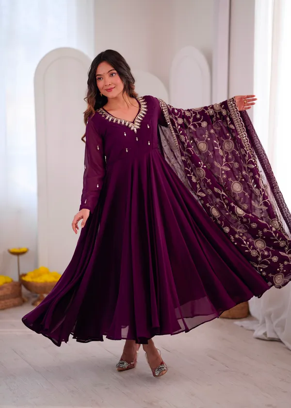 Khatli_Work_with_Real_Mirror_Designer_Anarkali_Three_Piece_Set