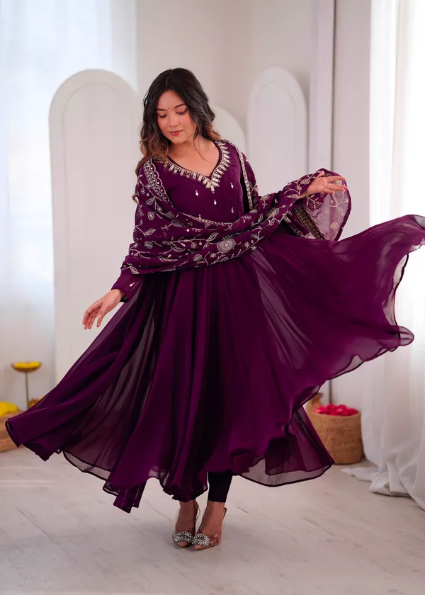 Khatli_Work_with_Real_Mirror_Designer_Anarkali_Three_Piece_Set