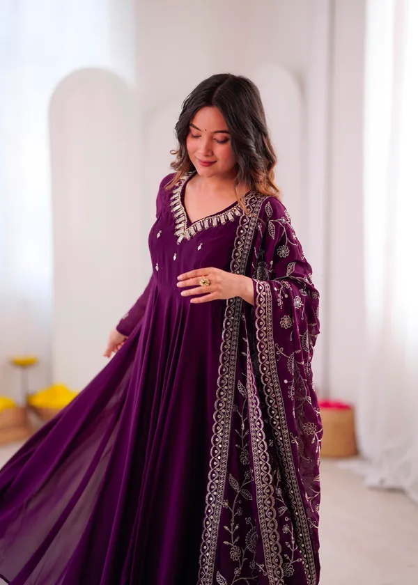 Khatli_Work_with_Real_Mirror_Designer_Anarkali_Three_Piece_Set