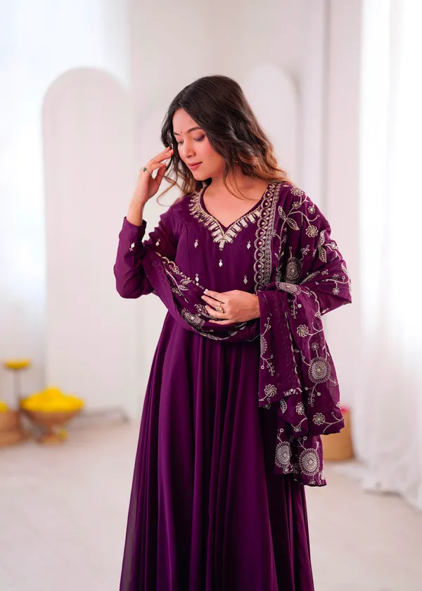 Khatli_Work_with_Real_Mirror_Designer_Anarkali_Three_Piece_Set