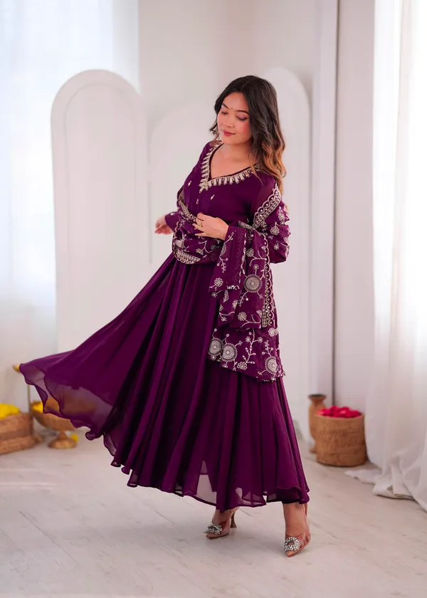 Khatli_Work_with_Real_Mirror_Designer_Anarkali_Three_Piece_Set