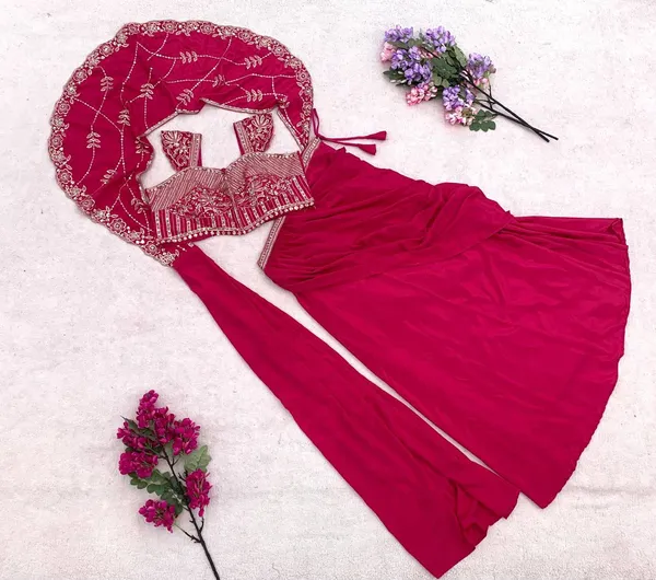 Lehenga_Style_Saree_Indo-Western_with_Blouse_Set