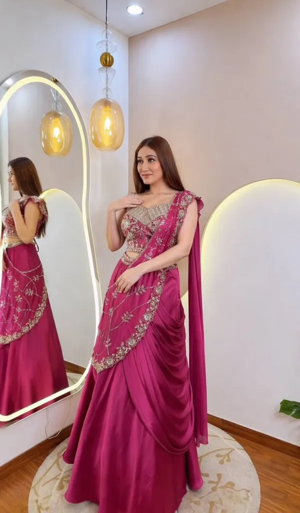 Lehenga_Style_Saree_Indo-Western_with_Blouse_Set