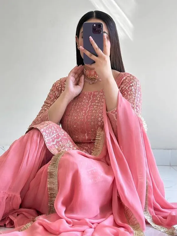 New_Designer_Party_Top_Pallazo_&_Dupatta_Set