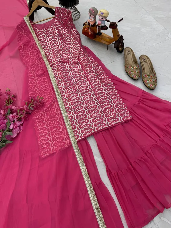 New_Designer_Party_Top_Pallazo_&_Dupatta_Set