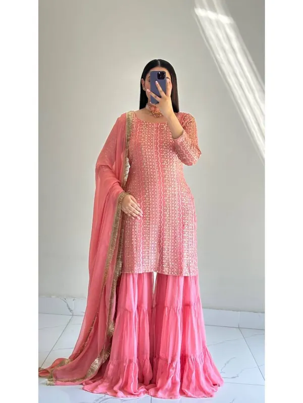 New_Designer_Party_Top_Pallazo_&_Dupatta_Set
