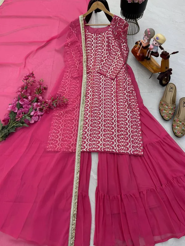 New_Designer_Party_Top_Pallazo_&_Dupatta_Set
