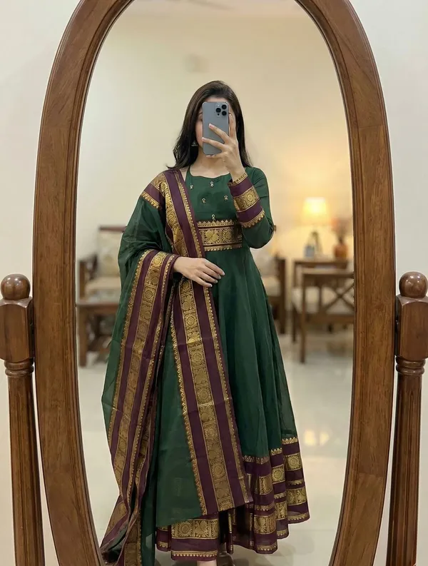 Pattu_Cotton_Handwork_Traditional_Outfit_with_Dupatta