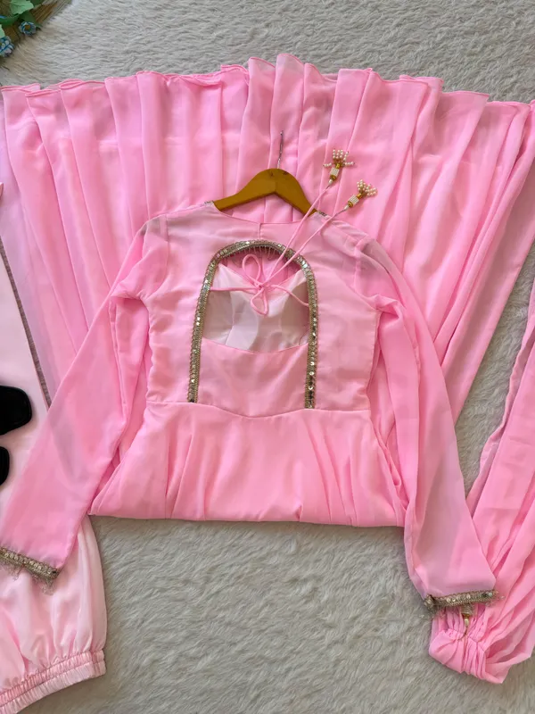 Pink_Fox_Georgette_Party_Wear_Gown_with_Dupatta_&_Pant