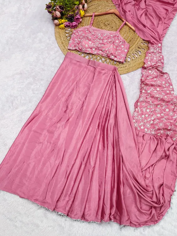 Premium_Chinnon_Silk_Ready-to-Wear_Drape_Saree_with_Multi_Thread_Embroidery