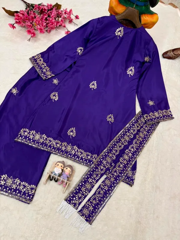 Premium_Purple_Kurti_Palazzo_Set_with_Embroidered_Dupatta