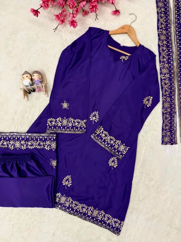 Premium_Purple_Kurti_Palazzo_Set_with_Embroidered_Dupatta