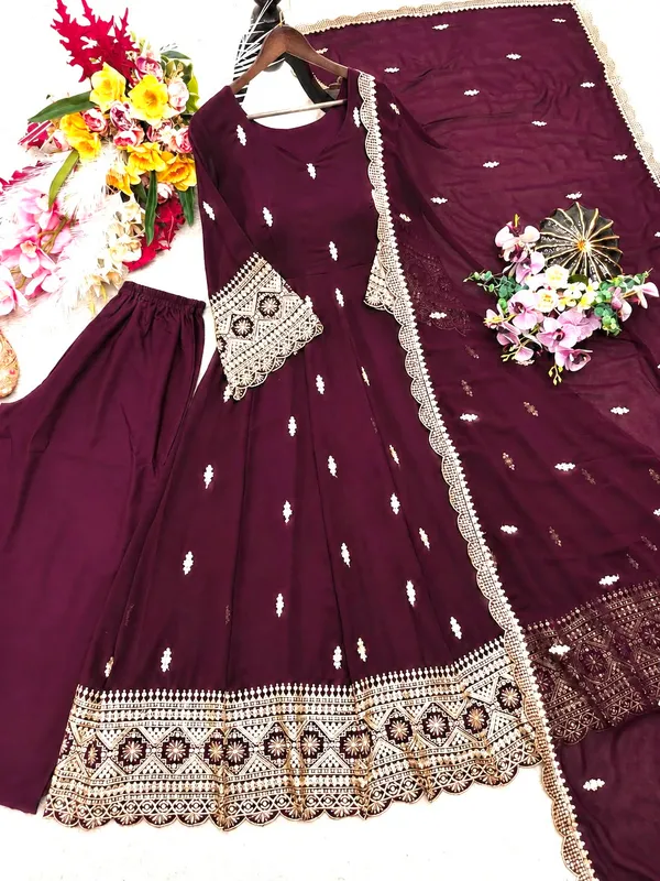 Pure_Blooming_Georgette_Embroidered_Gown_Pent_Dupatta_Set