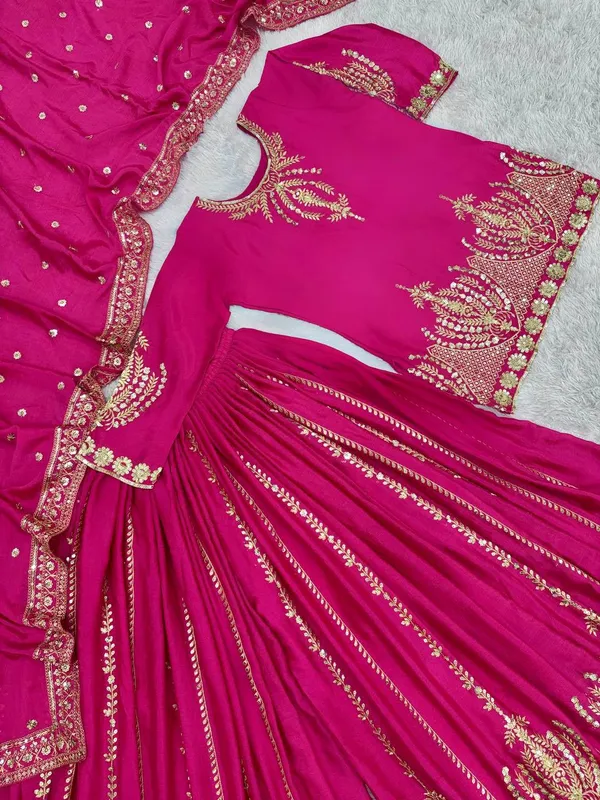 Pure_Chinon_Silk_Embroidered_Fancy_Kurti_Plazzo_Dupatta_Set