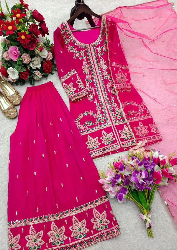 Pure_NC_Satin_Silk_Embroidered_Top_Sarara_Dupatta_Set