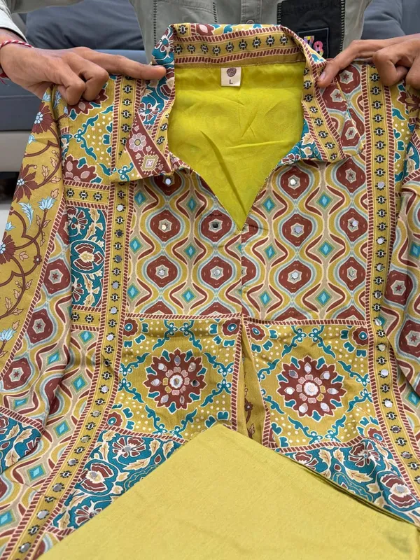 Pure_Natural_Crepe_Ajrakh_Print_Mirror_Work_Cord_Set