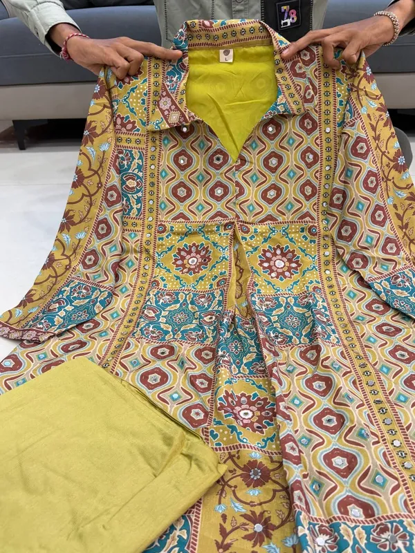 Pure_Natural_Crepe_Ajrakh_Print_Mirror_Work_Cord_Set