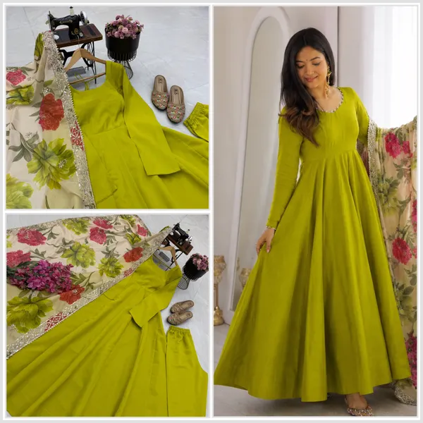 Pure_Romansilk_Chanderi_Designer_Party_Gown_with_Jacket_and_Dupatta_Set