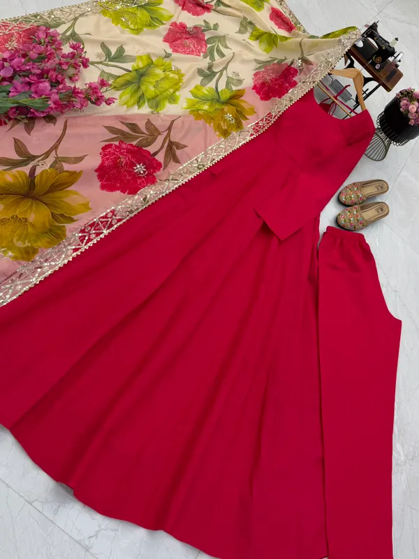 Pure_Romansilk_Chanderi_Designer_Party_Gown_with_Jacket_and_Dupatta_Set