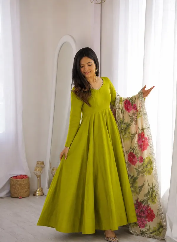 Pure_Romansilk_Chanderi_Designer_Party_Gown_with_Jacket_and_Dupatta_Set
