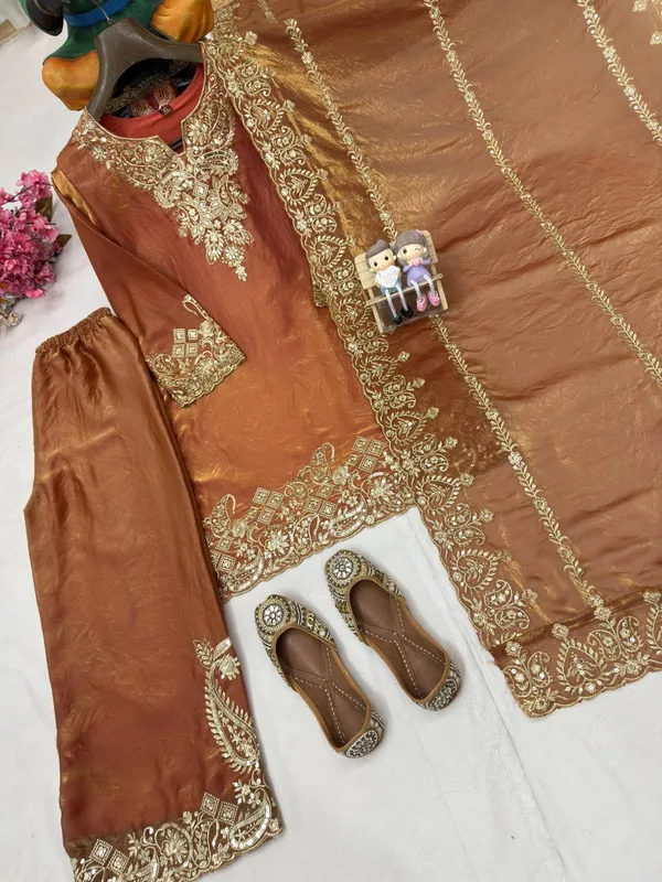 Peach_Gold_Embroidered_Pakistani_Suit_|_Wedding_Party_Wear_|_Indian_Ethnic_Dress_|_Designer_Salwar_Kameez_Set