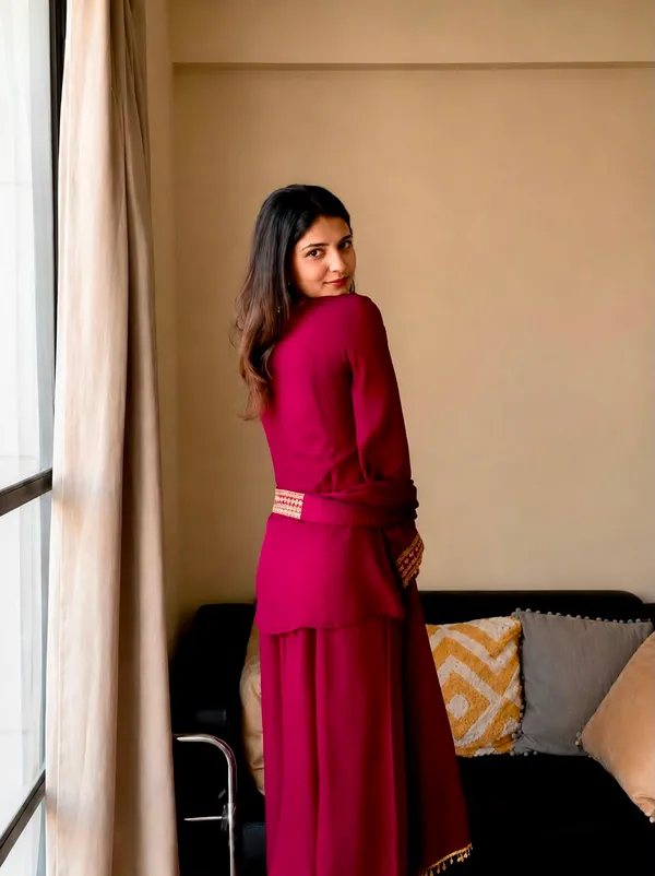 Rakhi_Special_Vichitra_Silk_Kurti_Plazzo_Dupatta_Set