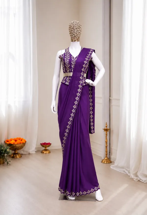 Ready-to-Wear_Saree_with_Golden_Foil_Embroidery