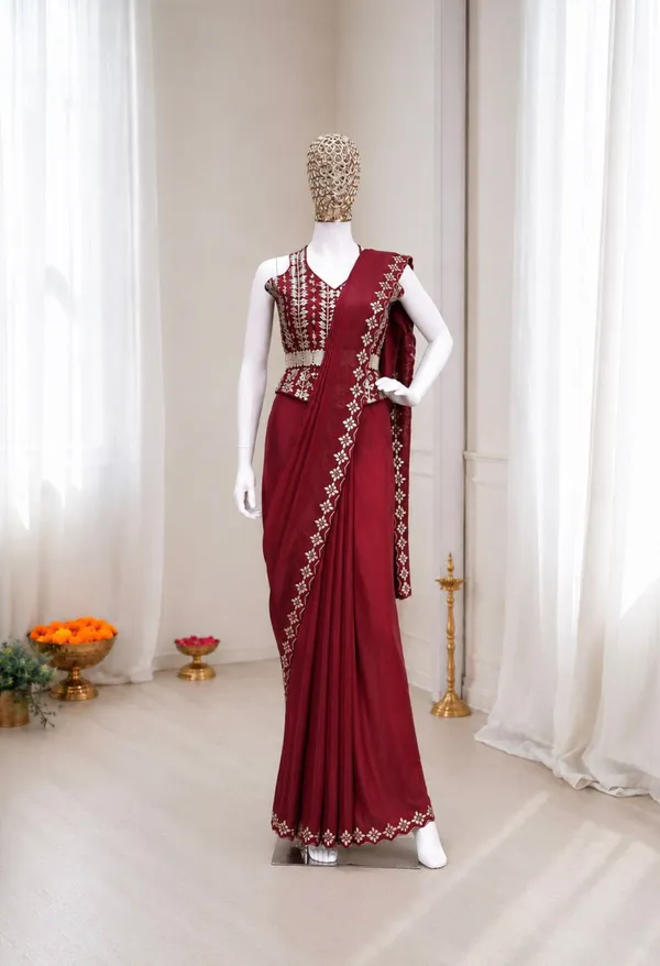 Ready-to-Wear_Saree_with_Golden_Foil_Embroidery