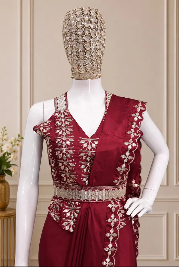 Ready-to-Wear_Saree_with_Golden_Foil_Embroidery
