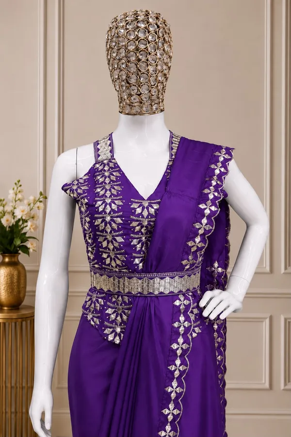 Ready-to-Wear_Saree_with_Golden_Foil_Embroidery