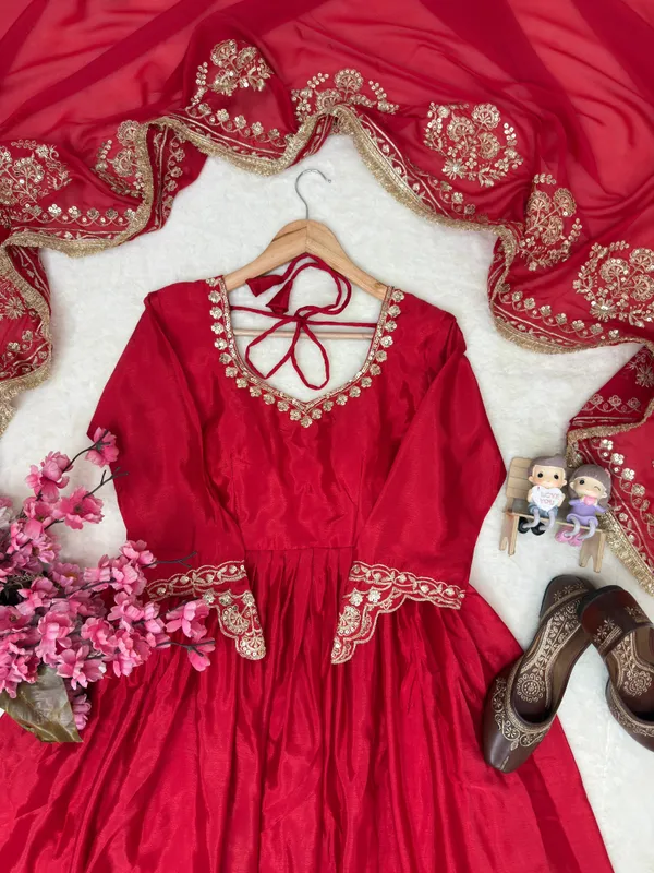 Red_Designer_Anarkali_Gown_Set_with_Pant_&_Dupatta_for_Women
