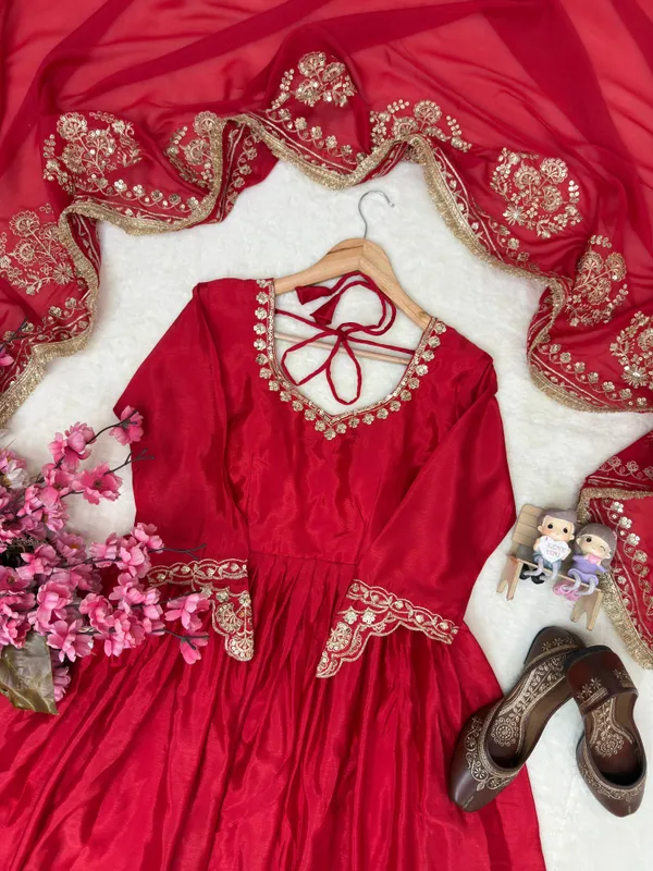 Red_Designer_Anarkali_Gown_Set_with_Pant_&_Dupatta_for_Women